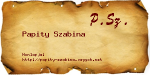 Papity Szabina névjegykártya